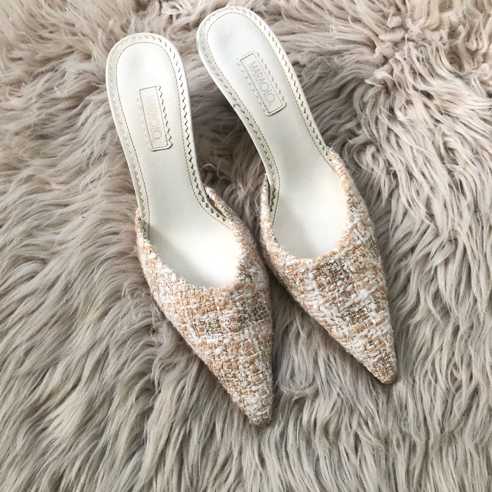Maraolo Tweed Mule Heels